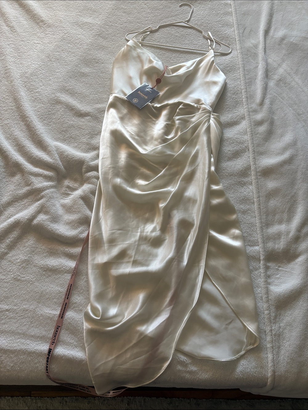 House of CB Ivory Satin Corset Slip Dress